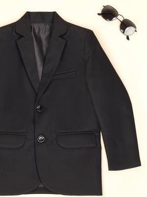 Boys black notched lapel blazer 5