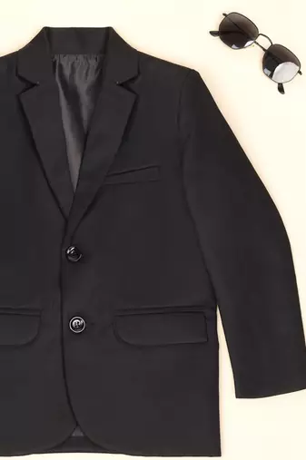 Boys black notched lapel blazer