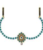 Waist Belt Gold Platted Light Blue Color Stone