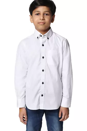 White solid shirt