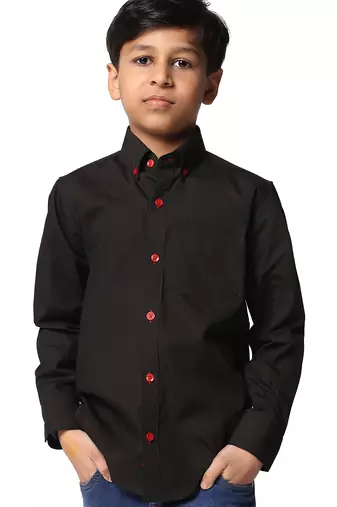 Black solid shirt