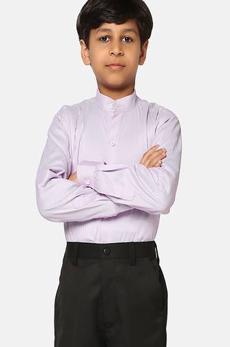 Boys purple striped shirt