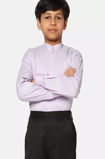 Boys purple striped shirt