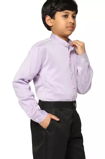 Boys purple striped shirt