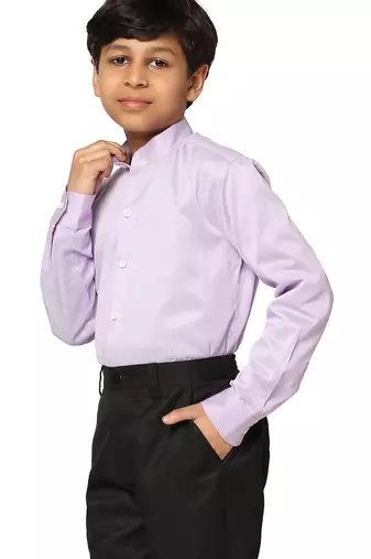 Boys purple striped shirt