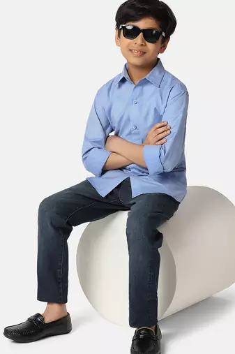 Boys light blue shirts