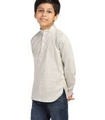 boys green printed kurta shirt