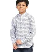 White printed shirt kurta