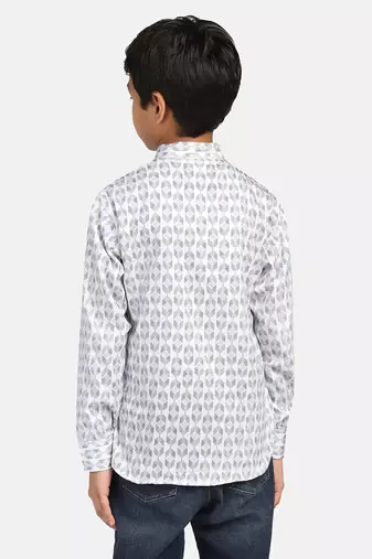 White printed shirt kurta