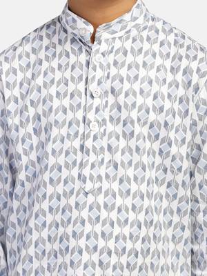 White printed shirt kurta 5