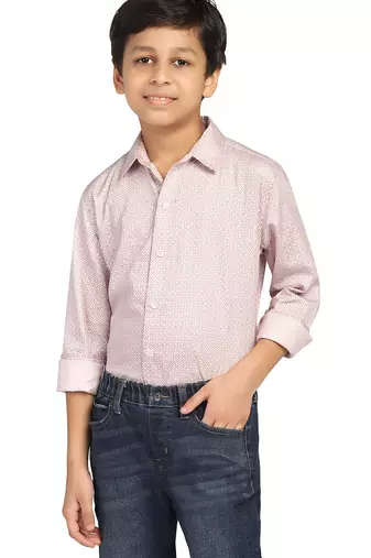 kids pink printed shirt