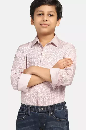 kids pink printed shirt