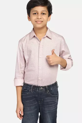 kids pink printed shirt