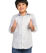 boys grey printed shirt