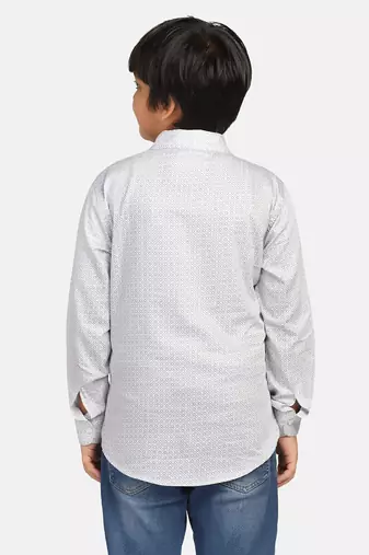 boys grey printed shirt