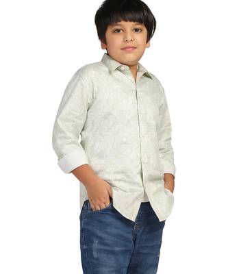 boys green printed shirt 1