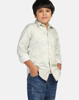 boys green printed shirt 2