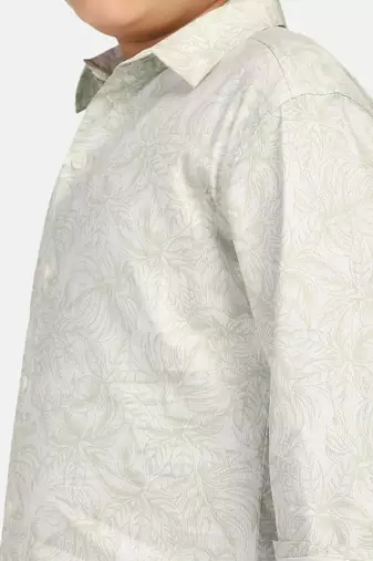 boys green printed shirt