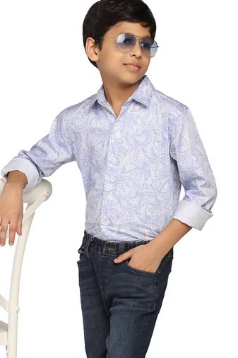 Boys blue printed shirt