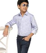 Boys blue printed shirt
