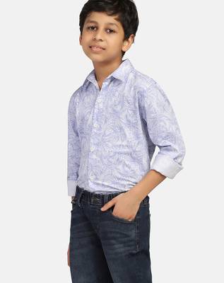 Boys blue printed shirt 2