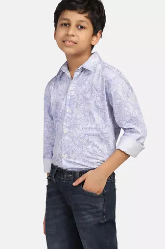 Boys blue printed shirt
