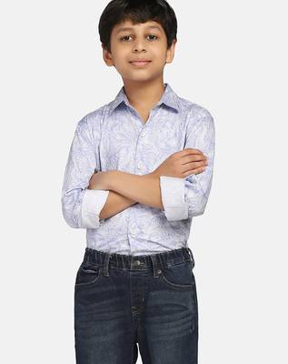 Boys blue printed shirt 3