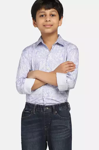 Boys blue printed shirt