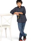 Kids blue printed shirt