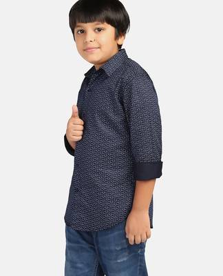 Kids blue printed shirt 2