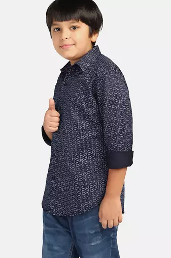 Kids blue printed shirt