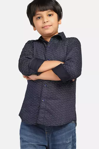 Kids blue printed shirt