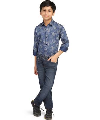 Kids dark printed printed shirt 1