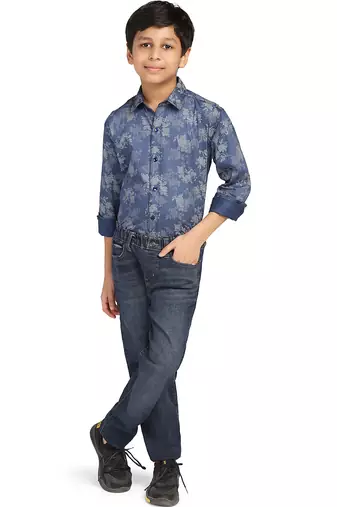 Kids dark printed printed shirt