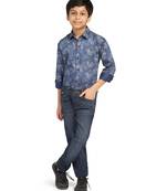Kids dark printed printed shirt