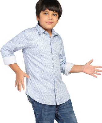 boys light blue printed shirt 1