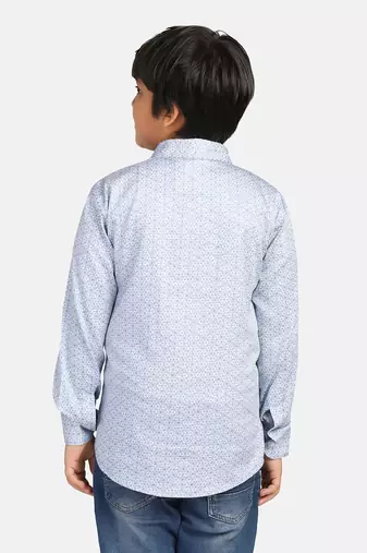 boys light blue printed shirt