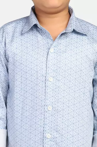 boys light blue printed shirt