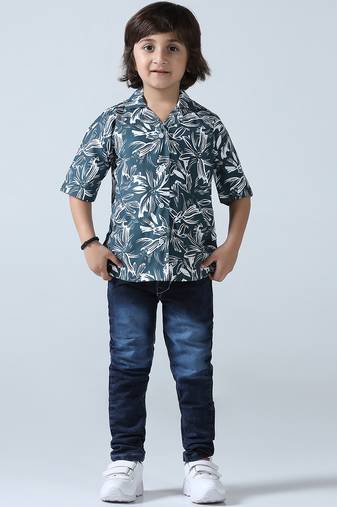 Floral breeze boys collar shirt