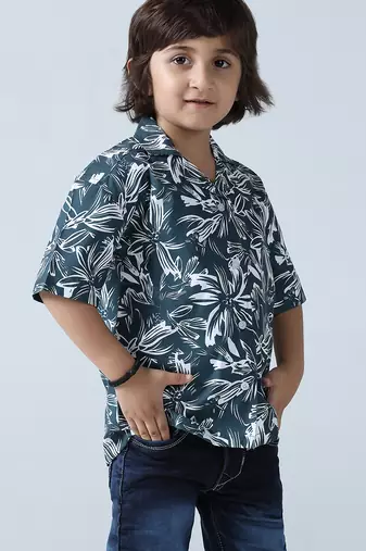 Floral breeze boys collar shirt