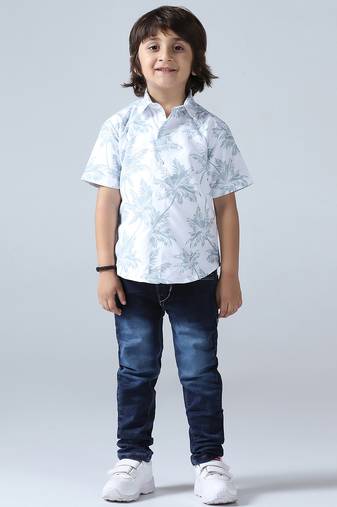 Boys coco tree print shirt