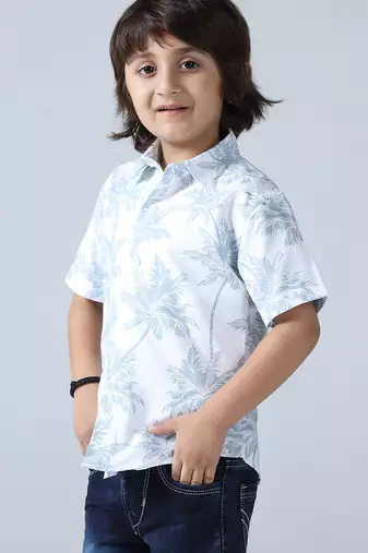 Boys coco tree print shirt