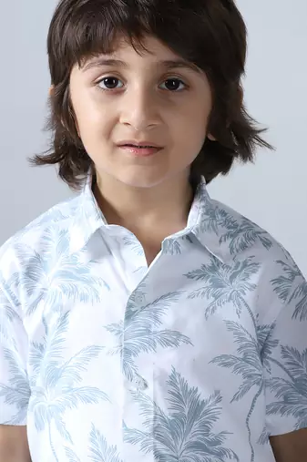 Boys coco tree print shirt