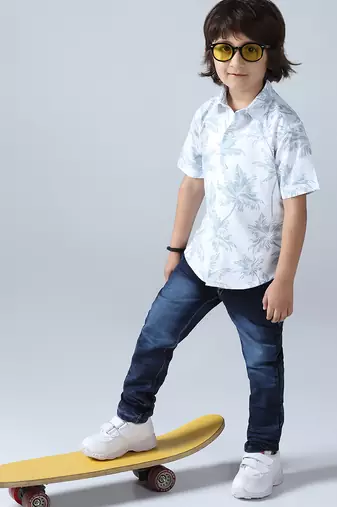 Boys coco tree print shirt