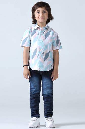 Pastel pop abstract print shirt
