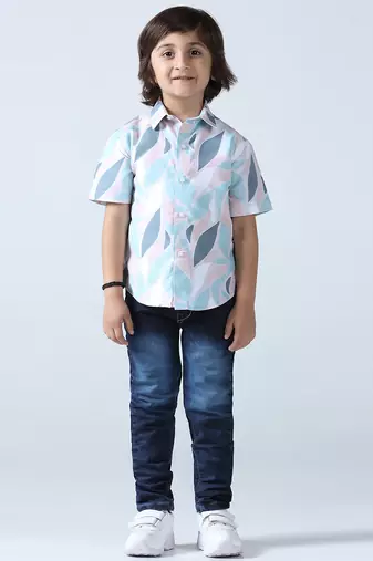 Pastel pop abstract print shirt