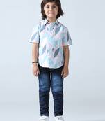 Pastel pop abstract print shirt