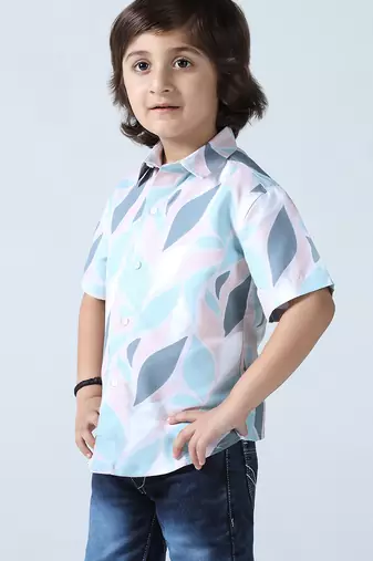 Pastel pop abstract print shirt