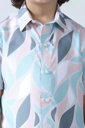 Pastel pop abstract print shirt