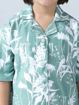 Green vibes boys abstract shirt 4